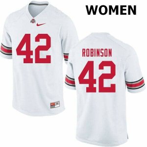 Women's Ohio State Buckeyes #42 Bradley Robinson White Nike NCAA College Football Jersey Comfortable SCE7844CO